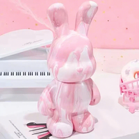 Lapin fluide avec 4 flacons de peinture, peinture DIY, sculpture artisanale, ornements de poupée, ours fluide, graffiti, cadeau de nouvel an pour enfants
