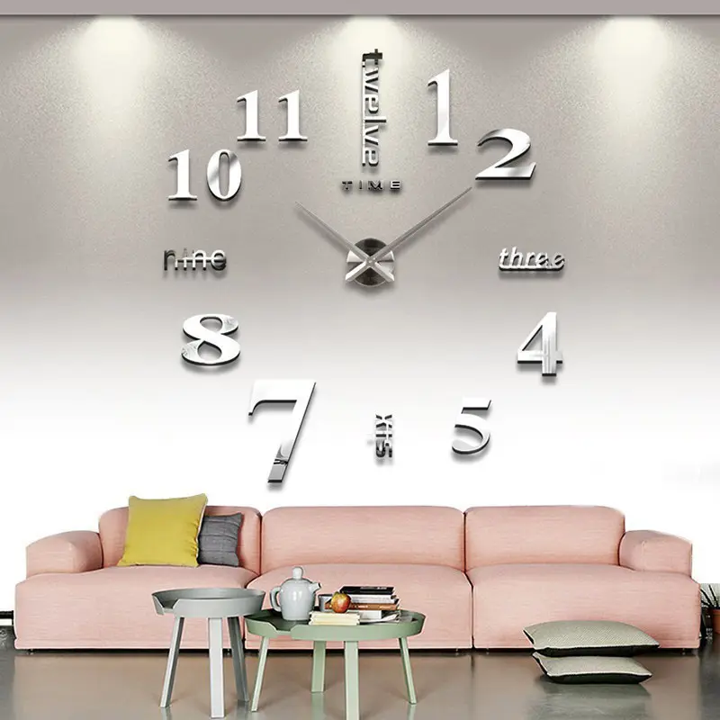preciser large diy wall clock oversize diy acrylic 3d wall fancy clock