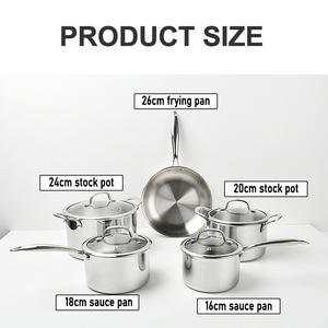 Chất Lượng Cao KIchen Phụ Kiện 9 Mảnh Thép Không Gỉ Nồi Kho Nồi Không Dính Bộ Đồ Nấu Nướng Không Dính Nấu Ăn Nồi Bộ - Product Image 2