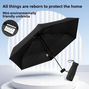 Lightweight Rpet Recycled Parapluie Compact Custom Logo <b>Print</b> Pocket Size Manual Open Use <b>Mini</b> Eco-Friendly Folding Umbrella - Product Image 1