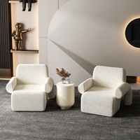 Fauteuil individuel Youhan de designer nordique, moderne et créatif, en tissu, luxe léger, pour salon, chambre, détente, haute densité, usage domestique