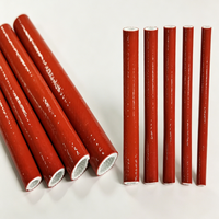 Manchon thermique en fibre de verre pour tuyau chauffé à haute température, revêtement silicone, protection de câble résistant à la chaleur, rouge antirouille 6KV-25KV