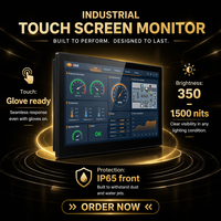 Monitor Industri Baru 21.5 24 Inci IP65 Kapasitif 1920x1080 IPS Monitor Komputer USB HD VGA Windows Linux Material Rohs