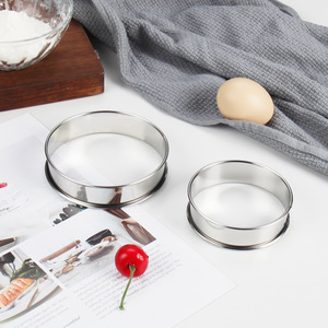 Moule à pâtisserie en acier inoxydable écologique, résistant au four, <span class=keywords><strong>cercle</strong></span> à <span class=keywords><strong>tarte</strong></span> pour la cuisson de tartes aux fruits, biscuits, gâteaux, emballé dans un sac OPP - Product Image 4