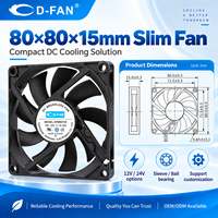Ventilateur de boîtier 8015 80mm 15mm 5V silencieux DC axial sans balais 80x80mm 12V 24V DC pour refroidissement