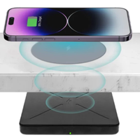 Chargeur de bureau sans fil à charge rapide longue distance invisible 50 mm 20 W Ports AC/DC Protection OTP/OCP PC Ignifuge Téléphone portable