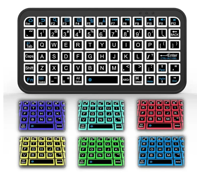 Mini Backlit RGB BT Keyboard for PC Tablet Laptop Rechargeable Wireless Keyboard for iPad IOS Android Macbook