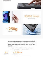 Étui de protection pour tablette avec béquille magnétique rotative à 360 degrés, antichoc, avec porte-stylet et protection d'écran intégrée