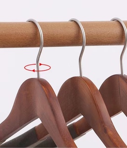 Thiết Kế Mới P66 Tùy Chỉnh Móc Áo Biểu Tượng Tùy Chỉnh Tiết Kiệm Không Không Trượt Móc Màu Đen Gỗ Thương Hiệu Quần Áo Thiết Kế Cửa Hàng Móc - Product Image 6