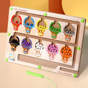 Juguete de Educación Temprana de madera para niños, tablero de conteo de clasificación de colores con bolígrafo, laberinto de cambio de cuentas para niños - Product Image 2