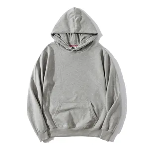 Hoodie katun 100% warna kualitas tinggi hoodie polos tenunan polos tebal ukuran besar hoodie pullover hoodie polos