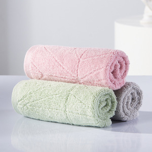 Serviettes à main en pur coton 34x34cm, couleur unie, épaisses et absorbantes, pour usage domestique - Product Image 1