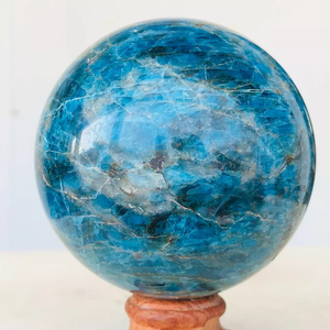سعر المصنع جودة عالية الشفاء الطبيعي الكريستال المصقول الكرة الزرقاء Apatite المجال للهدايا المعدنية - Product Image 3