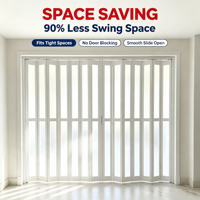 Porte pliante en PVC imperméable, porte accordéon coulissante, isolation acoustique, espace intérieur moderne, économie d'espace, cloison pour salon, cuisine