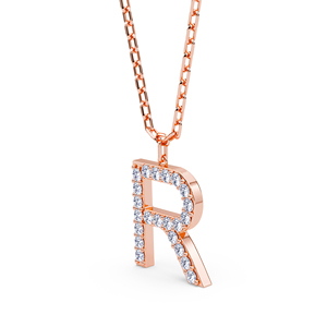 Colgante con Letra Inicial Personalizada Directo de Fábrica con Diamantes VVS VS EF Cultivados en Laboratorio en Plata de Ley 925 con Acabado en Oro - Product Image 1