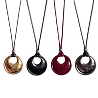 Collier coréen sportif à pendentif géométrique en alliage noir, chaîne longue unisexe de luxe pour sweats à capuche, Nouveautés 2025