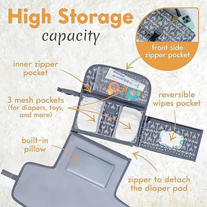 Cambiador de pañales portátil personalizado, impermeable, para recién nacidos, bolsa de viaje con cambiador de pañales plegable de alta capacidad - Product Image 6
