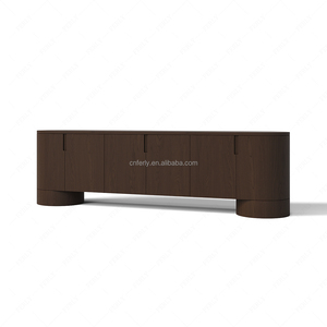 Console <span class=keywords><strong>TV</strong></span> <span class=keywords><strong>en</strong></span> teck massif FERLYLuxury, meuble de rangement moderne pour salon, personnalisable pour la maison et l'hôtel - Product Image 3