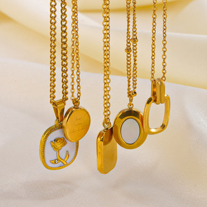 <span class=keywords><strong>Sublimation</strong></span> <span class=keywords><strong>de</strong></span> Personnalité Bijoux Personnalisés Mode Collier Ras du <span class=keywords><strong>Cou</strong></span> Rose Fleur Coeur Diamant Bonne Chance Collier Plaqué Or 18k - Product Image 3