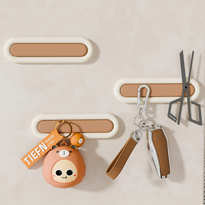 Magnetic <b>Wall</b> Mount <b>Hooks</b> Rectangle Brown And Red Minimalist Design For Mail <b>Key</b> Organizers - Product Image 2