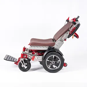 Terbaru desain gaya Armor kursi roda listrik kuat dukungan 200KG maxun berat pengguna e-kursi roda dengan fungsi penyesuaian tinggi