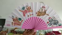 Abanico Plegable de Madera de 23 cm, Estilo Flamenco Español, Personalizado con Logotipo Grabado, para Mujer, para Bodas, Fiestas, Arte Folclórico, Decoración de Pared