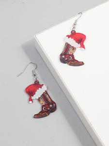 Stivali da Cowboy Occidentali all'Ingrosso, Scarpe in Pelle Stampate in Stile Etnico, Cappelli Natalizi, Orecchini Pendenti Personalizzati in Resina Punk e Acrilico - Product Image 2