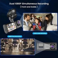 Araç İçi Kamera 3'ü 1 Arada Lens Kanallı HD 1080P Araç DVR Kamerası Araç İçi Video Kaydedici Siyah Kutu Kamera