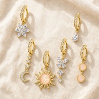 Bijou de piercing transfrontalier euro-américain en cuivre incrusté de zircon, avec longue pampille, nœud papillon, fleur et cœur, pour nombril