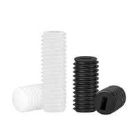 Vis de réglage fendues en nylon blanc avec pointe plate, fixations filetées en plastique pour l'électronique