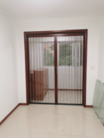 Pintu Lipat Geser Partisi Aluminium+PC Kustom dengan Rel dan Gagang untuk Kamar Tidur, Dapur & Ruang Tamu