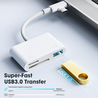 Adaptateur Micro OTG Multifonction 3-en-1 Worthspark USB Type-C 3.0 Lecteur de Cartes SD TF Externe pour Téléphone Android