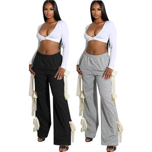 스트리트웨어 패치 워크 리본 스포츠 바지 조거 힙합 여성 바지 하렘 느슨한 하이 웨이스트 캐주얼 바지 스웨트 팬츠 - Product Image 1