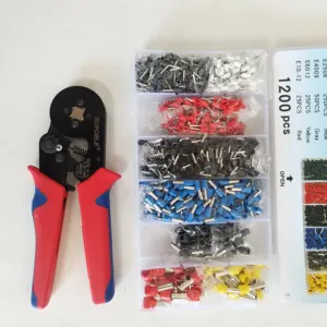 Pinza Crimpatrice HSC8 6-4A con Impugnatura Colorata, <span class=keywords><strong>Kit</strong></span> di Utensili Manuali con Set di 1200 Terminali Isolati, Perni e Capicorda - Product Image 6