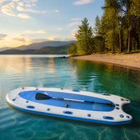 SUP gonflable robuste de 12,5 pieds, 20 cm d'épaisseur, extra large, kit complet avec pompe et pagaie pour 3 personnes