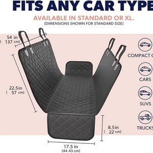 Sarung Jok Mobil Anjing 600D Heavy Duty untuk Jok Belakang, Anti Air, Anti Gores, Anti Selip, Ramah Lingkungan, Semua Musim, Model Hammock dengan Flap Samping - Product Image 5