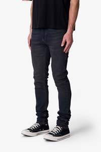 Jeans en denim pour homme de haute qualité, coupe skinny, marque AM Street, lavage noir, taille mi-haute, style hip-hop, respirant, streetwear, Y2K, OEM ODM - Product Image 4