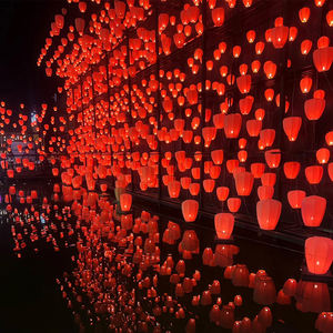 Lanterne de Lotus de passage en soie chinoise personnalisable lampe de plante de Simulation décorative extérieure étanche artisanat artisanal - Product Image 2