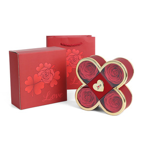 Bán buôn Acrylic Báo Chí trang sức bao bì hộp giấy bảo quản hoa hồng bốn lá cỏ ba lá vuông Vòng cổ hộp - Product Image 5