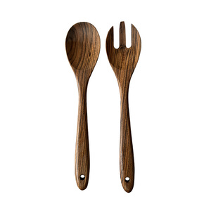 Sunshine Hemu Olive Wood Salad Set Two Piece Long Handled Spoon And Fork Eco Friendly Cooking Utensils - Product Image 3