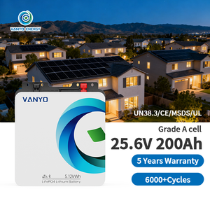 แบตเตอรี่ลิเธียมสำรองไฟบ้าน Power Wall Solar PowerWall 25.6V 24v 200Ah 5Kwh 10Kwh - Product Image 1