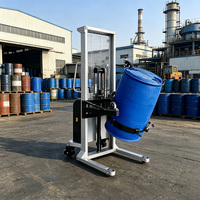 Rotateur de fûts semi-électrique à débit contrôlé pour transfert de liquides, élévateur et empileur de fûts d'huile motorisé de 1,5 m de hauteur pour usine de peinture