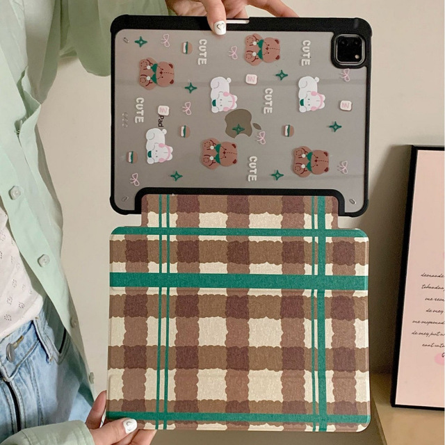 Vintage Plaid Bear for iPad Pro 12.9/11/10.9 Inch Protective Case for iPad 10.2-fy Brand Model 9518