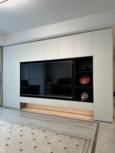 <span class=keywords><strong>Meuble</strong></span> <span class=keywords><strong>TV</strong></span> moderne minimaliste avec tiroirs <span class=keywords><strong>et</strong></span> étagères ouvertes <span class=keywords><strong>noir</strong></span> <span class=keywords><strong>et</strong></span> <span class=keywords><strong>blanc</strong></span> pour salon - Product Image 1