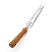 Paletta da Giardino Multiuso in Acciaio Inox con Manico in Legno, Strumento per Diserbo e Scavo con Bordo Seghettato e Scala Graduata