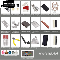 Kit d'outils de Luthier de guitare professionnel Kit d'outils d'entretien de réparation avec cordes de guitare Picks Bridge Pins Gauge Accessoires de guitare
