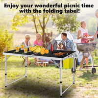 Table à manger pliable de camping en aluminium à hauteur réglable portable pour événements en plein air mariage