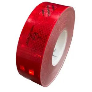 Micro Prismatic Red High Visibility Waterproof Vinyl Sheeting Conspicuity Reflective Tape