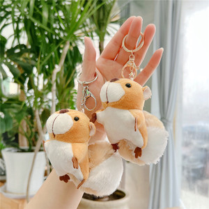 LLavero de ardilla de dibujos animados colgante mujer lindo muñeco de peluche llavero para niñas regalos creativos llaveros de coche mochila llavero colgante
