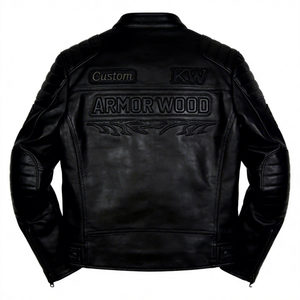 <span class=keywords><strong>Giacca</strong></span> da Motociclista in Vera <span class=keywords><strong>Pelle</strong></span> di Vacchetta per <span class=keywords><strong>Uomo</strong></span>, Design Personalizzato con Ricamo e Goffratura, Basso MOQ, OEM, <span class=keywords><strong>Giacca</strong></span> da Corsa in Vera <span class=keywords><strong>Pelle</strong></span> Nera per <span class=keywords><strong>Uomo</strong></span> - Product Image 2